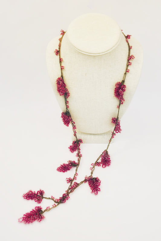 The Raspberry Beaded Necklace