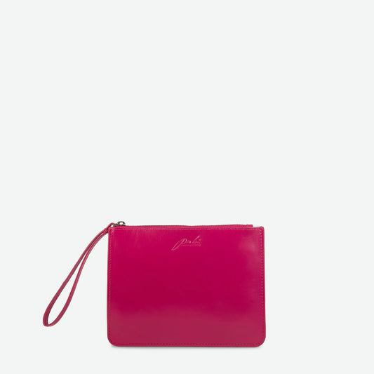 The Pink Wristlet Leather Pouch