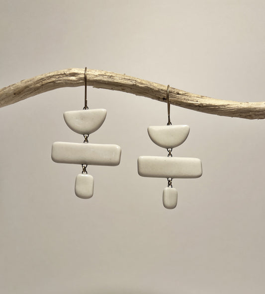 The White Ceramic Earrings