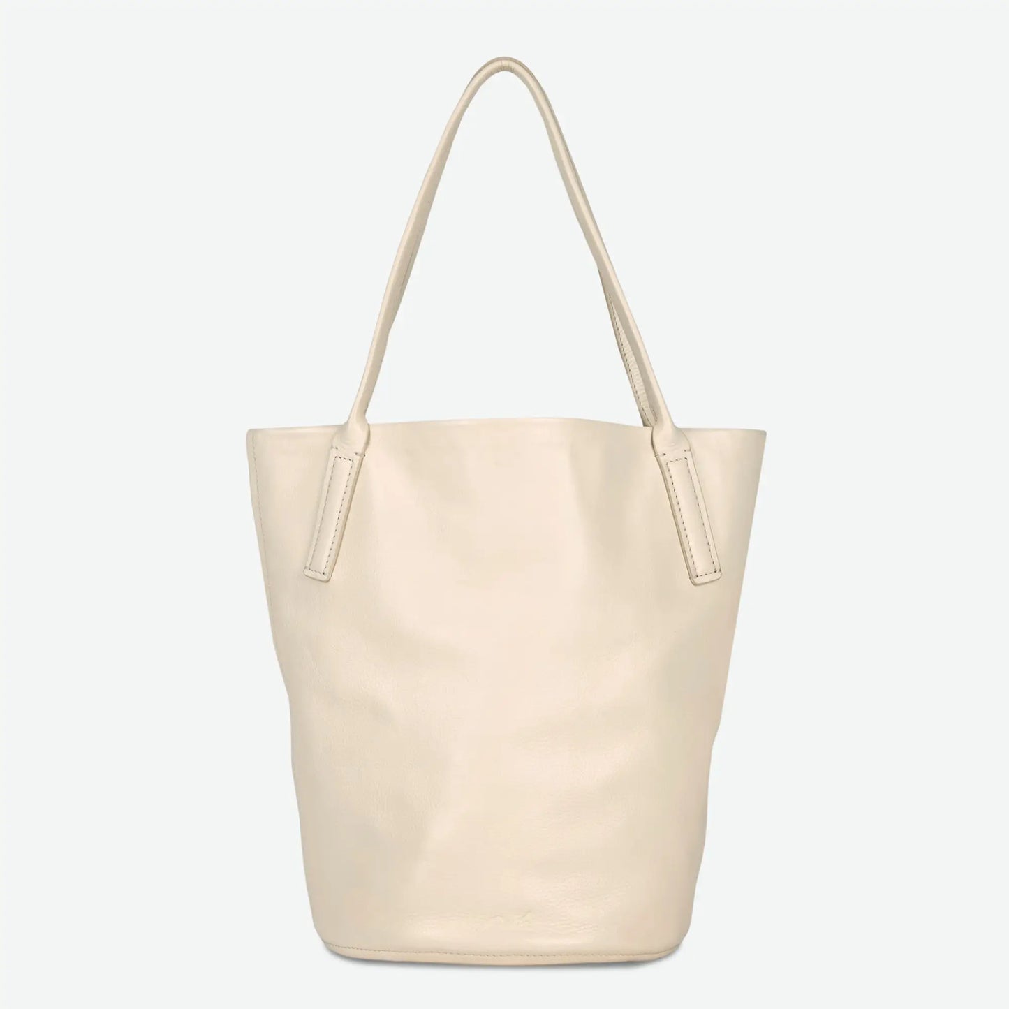 The Buttery Soft Leather Large Bucket Bag in Cream