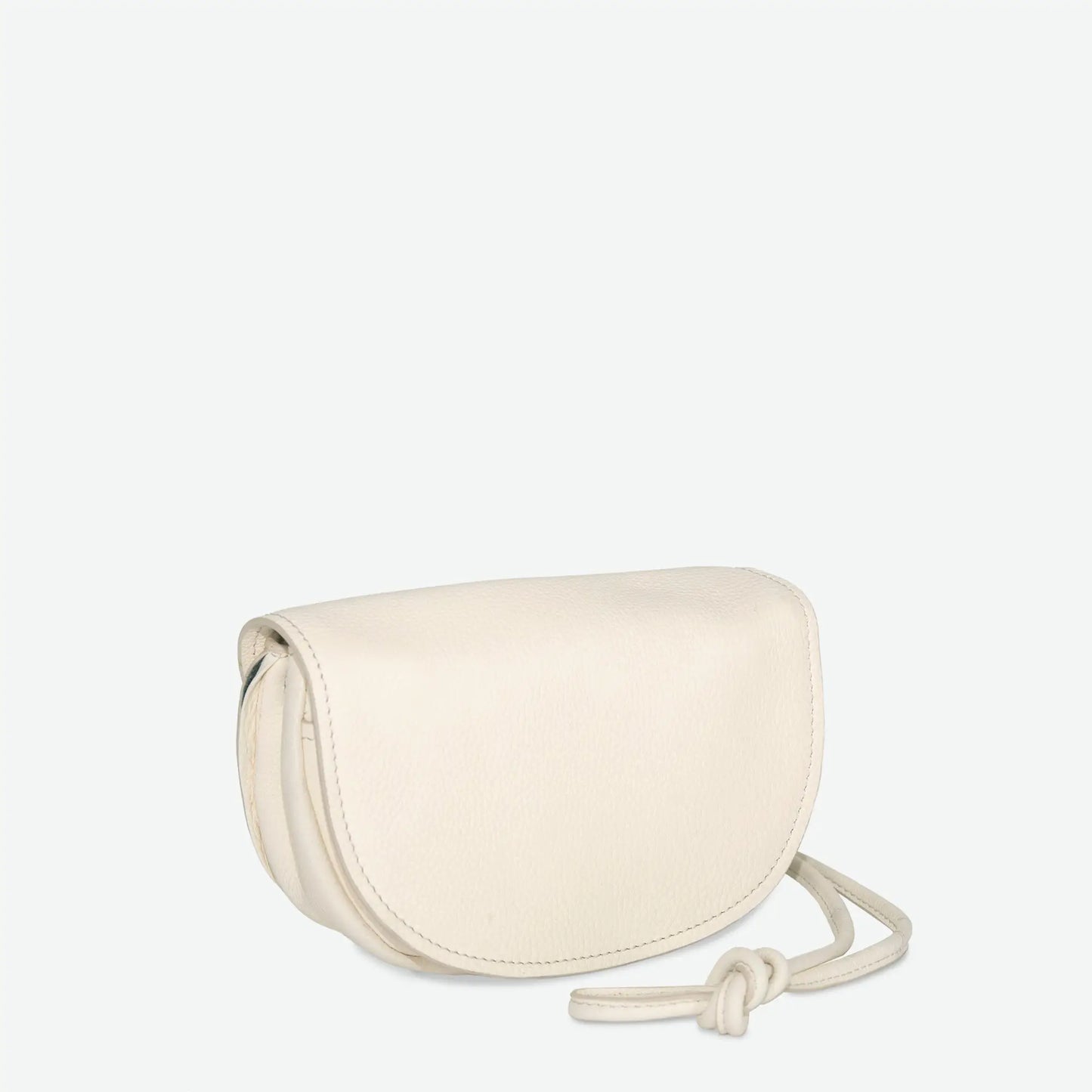 The Little Leather Moon Crossbody Bag in Cream