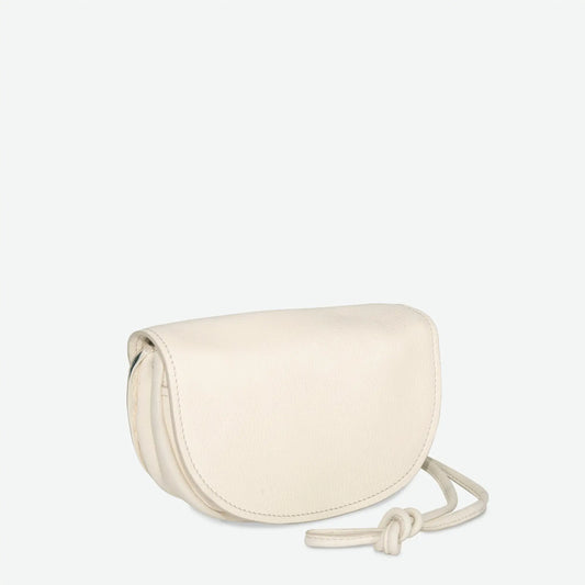 The Little Leather Moon Crossbody Bag in Cream