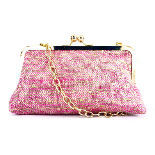 The Pink Wool with Gold Accents Handbag