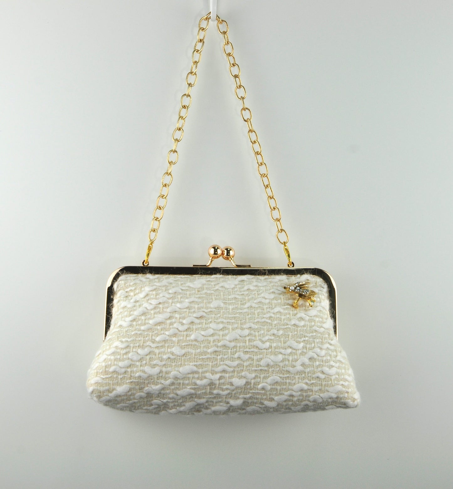 The Ivory Wool Boucle Handbag